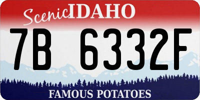 ID license plate 7B6332F