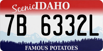 ID license plate 7B6332L