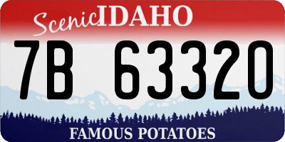 ID license plate 7B6332O