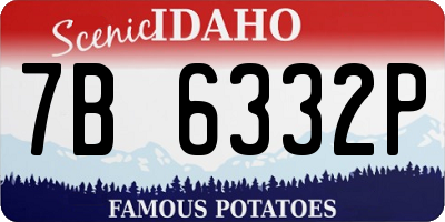 ID license plate 7B6332P