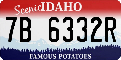 ID license plate 7B6332R
