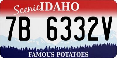 ID license plate 7B6332V