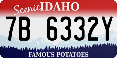 ID license plate 7B6332Y