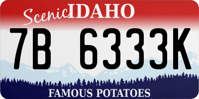 ID license plate 7B6333K