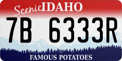ID license plate 7B6333R