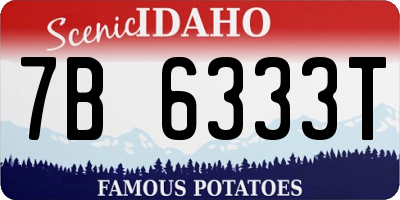 ID license plate 7B6333T