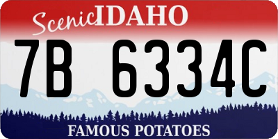 ID license plate 7B6334C