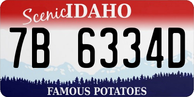 ID license plate 7B6334D