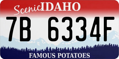 ID license plate 7B6334F