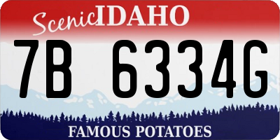 ID license plate 7B6334G