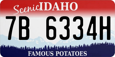 ID license plate 7B6334H