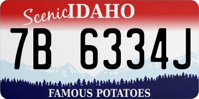 ID license plate 7B6334J
