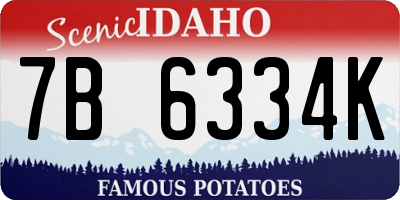 ID license plate 7B6334K