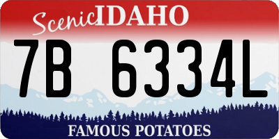 ID license plate 7B6334L