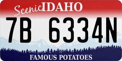 ID license plate 7B6334N