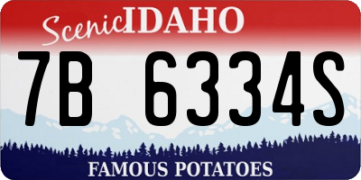 ID license plate 7B6334S