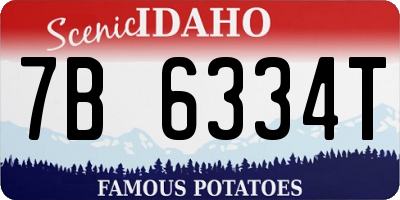 ID license plate 7B6334T