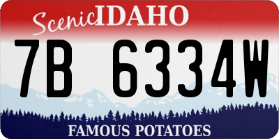 ID license plate 7B6334W
