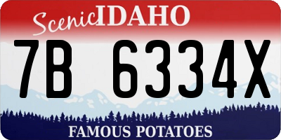 ID license plate 7B6334X