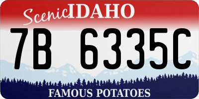 ID license plate 7B6335C