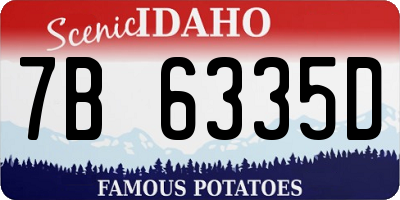 ID license plate 7B6335D