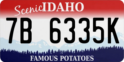 ID license plate 7B6335K