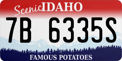 ID license plate 7B6335S