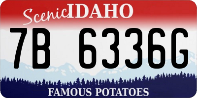 ID license plate 7B6336G
