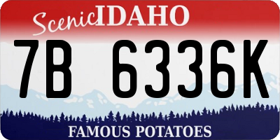 ID license plate 7B6336K