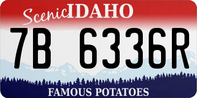 ID license plate 7B6336R