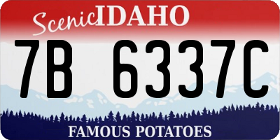 ID license plate 7B6337C