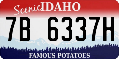 ID license plate 7B6337H