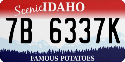 ID license plate 7B6337K