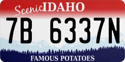 ID license plate 7B6337N