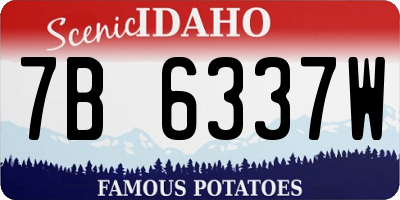 ID license plate 7B6337W