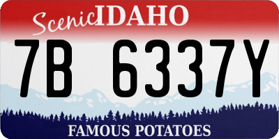 ID license plate 7B6337Y