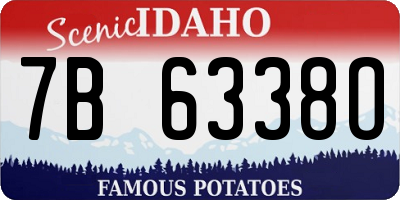 ID license plate 7B6338O