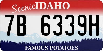 ID license plate 7B6339H
