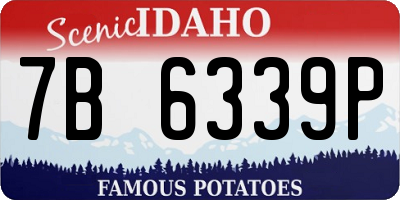 ID license plate 7B6339P