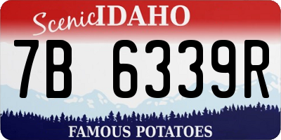 ID license plate 7B6339R