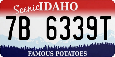 ID license plate 7B6339T