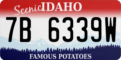 ID license plate 7B6339W