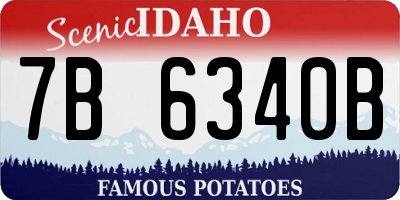 ID license plate 7B6340B