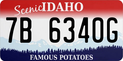 ID license plate 7B6340G