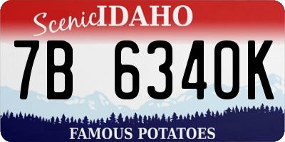 ID license plate 7B6340K