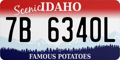 ID license plate 7B6340L