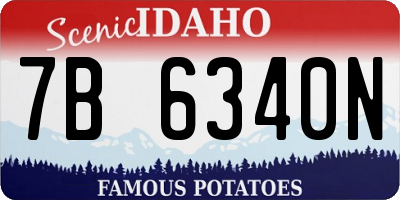 ID license plate 7B6340N