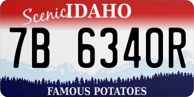 ID license plate 7B6340R