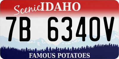 ID license plate 7B6340V