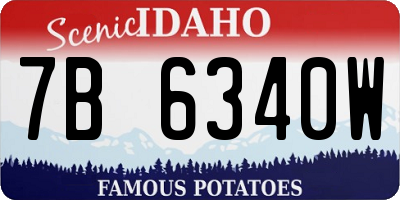 ID license plate 7B6340W